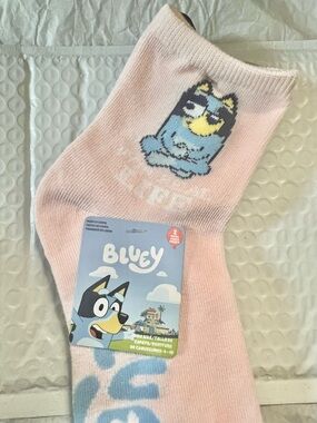 NWT Bluey Pink Ankle Socks with Character Graphic Set - 2 Pair